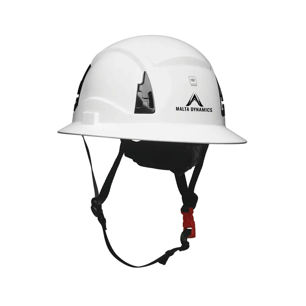 Malta HHW3004: Type 2 Full Brim White Safety Helmet Class E