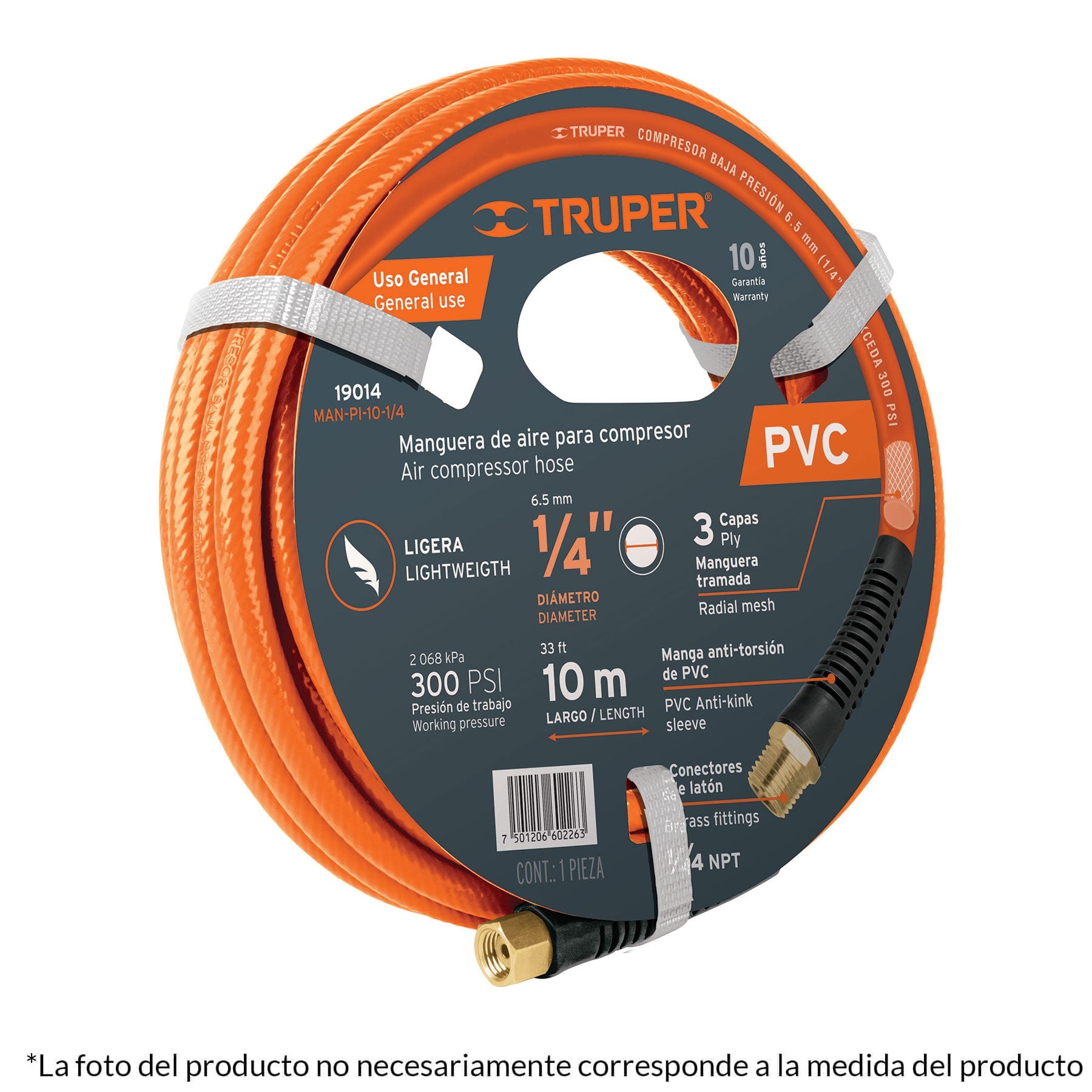 PVC Air Hose 3/8" Diameter 300 PSI 15 Meter 117 G/M Truper