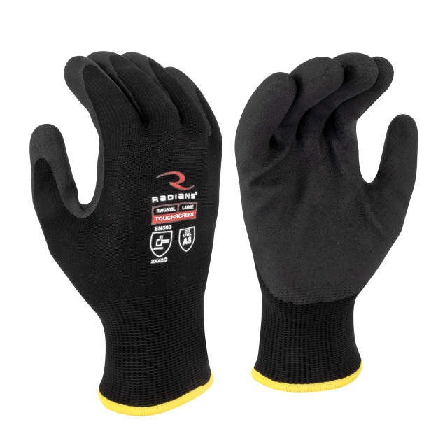 Radians RWG803 Cut Level A3 Foam PVC Palm Coated Winter Glove