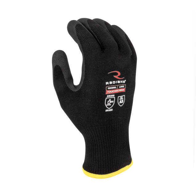 Radians RWG803 Cut Level A3 Foam PVC Palm Coated Winter Glove
