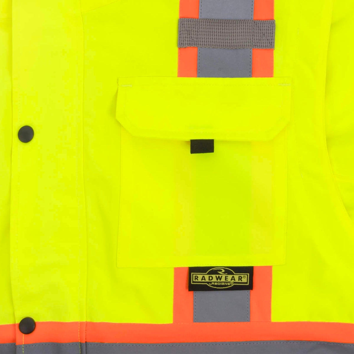 Radians SJ511B Class 3 Hi-Vis Hooded Bomber Jacket with Removable Sleeves - WRYKER Construction Supply