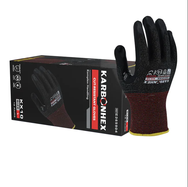 KarbonHex® KX10 by SW® Purpose Built A3 Cut-Resistant Gloves with Fusion Palm Coating (12 Pairs Per Box)