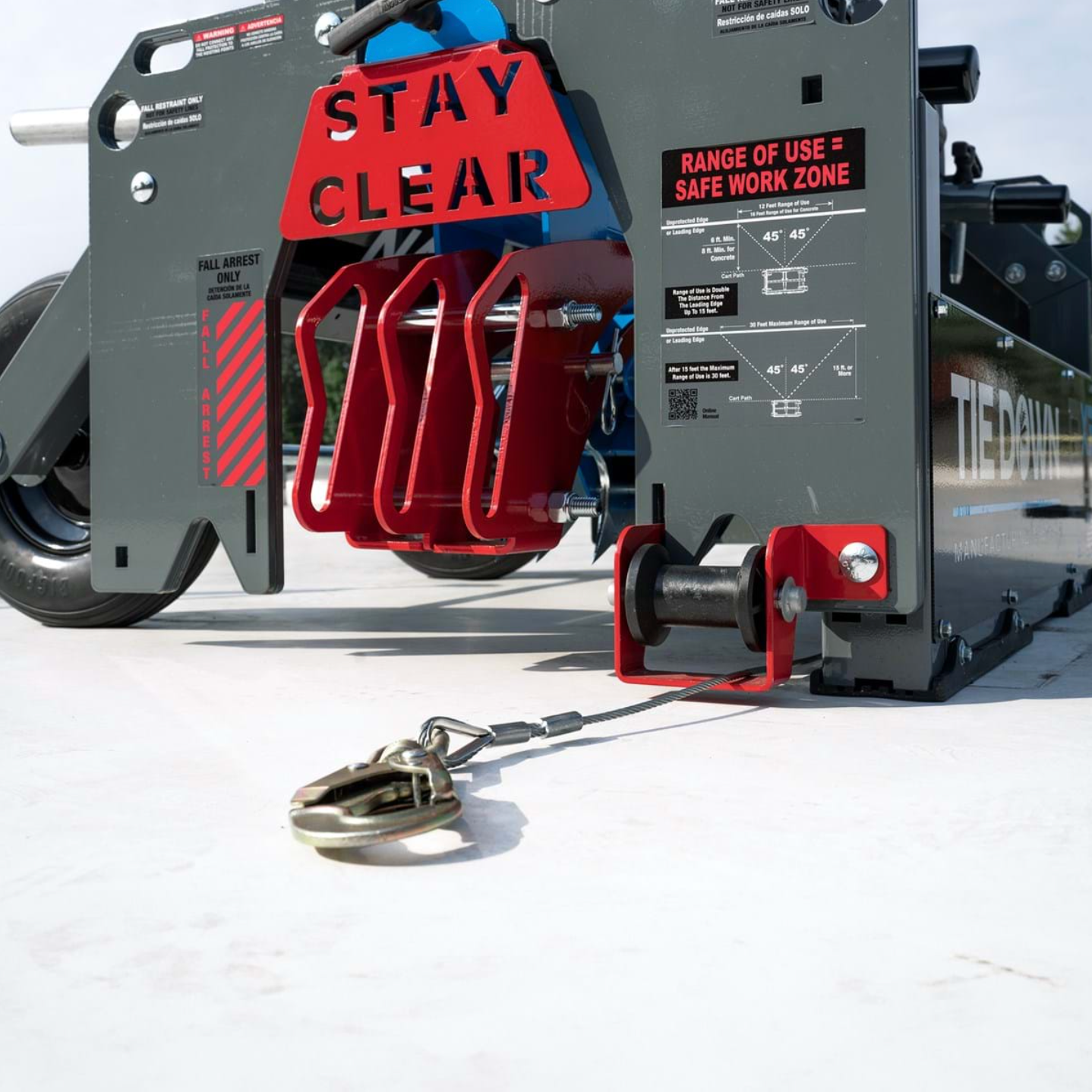 PX3 Mobile Original Fall Protection Cart 5 Users 3 in Fall Arrest 2 in Fall Restraint