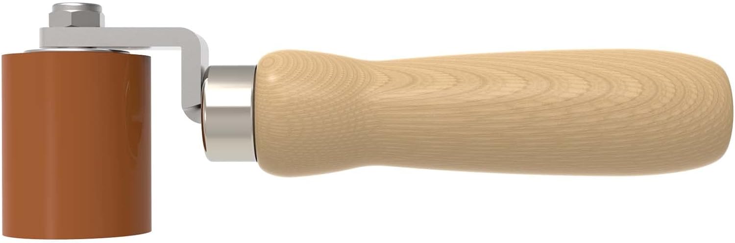 Everhard Seam Roller | 1-3/4" X 1-7/16" Single Fork Silicone Roller | 5" Wood Handle