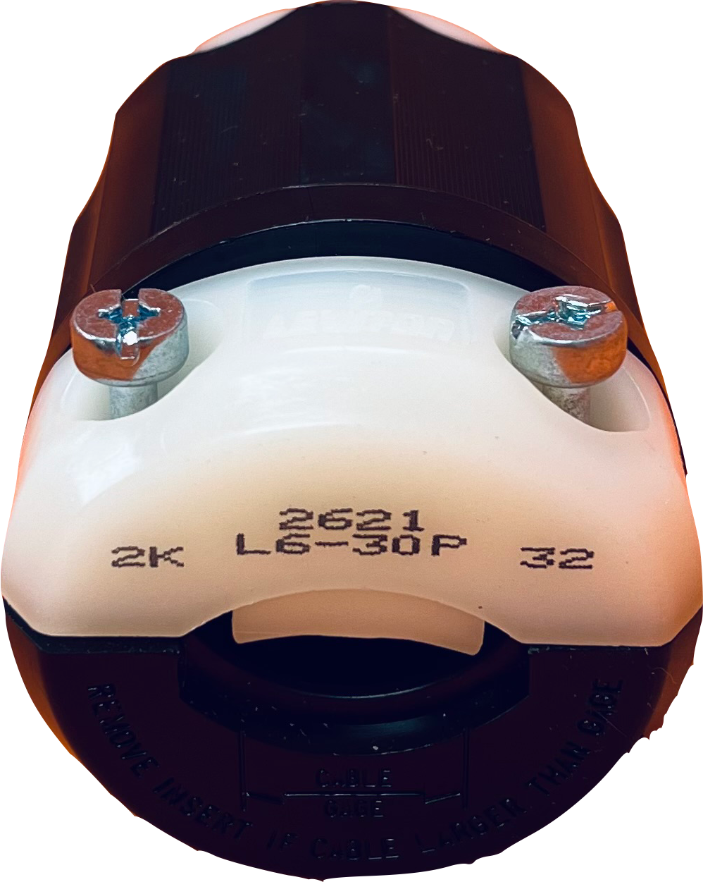 Leviton 2621 Industrial Grade Locking Plug Nema L6-30P, 30 Amp, 250 Volt