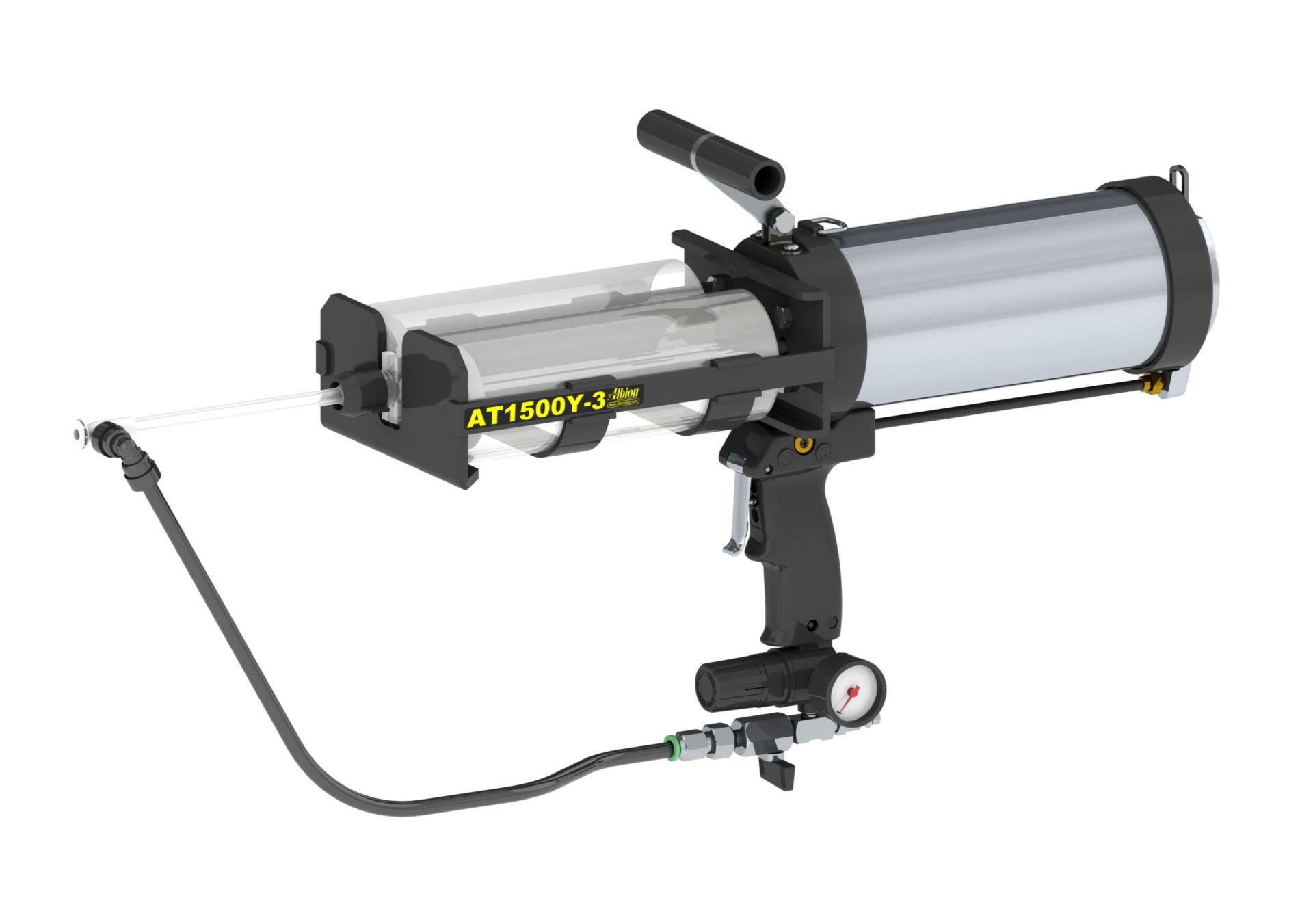 1500 Series AT Line Air-Powered Multi-Component Spray Cartridge Gun (1:1, Standard Configuration)