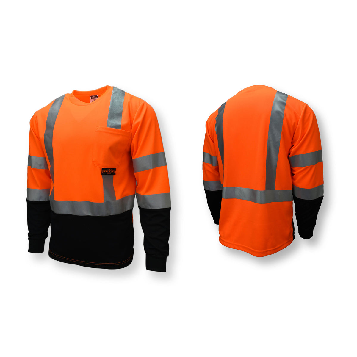 Long Sleeve Safety T-Shirt Class 3 Moisture Wicking ST21B-3 - WRYKER Construction Supply