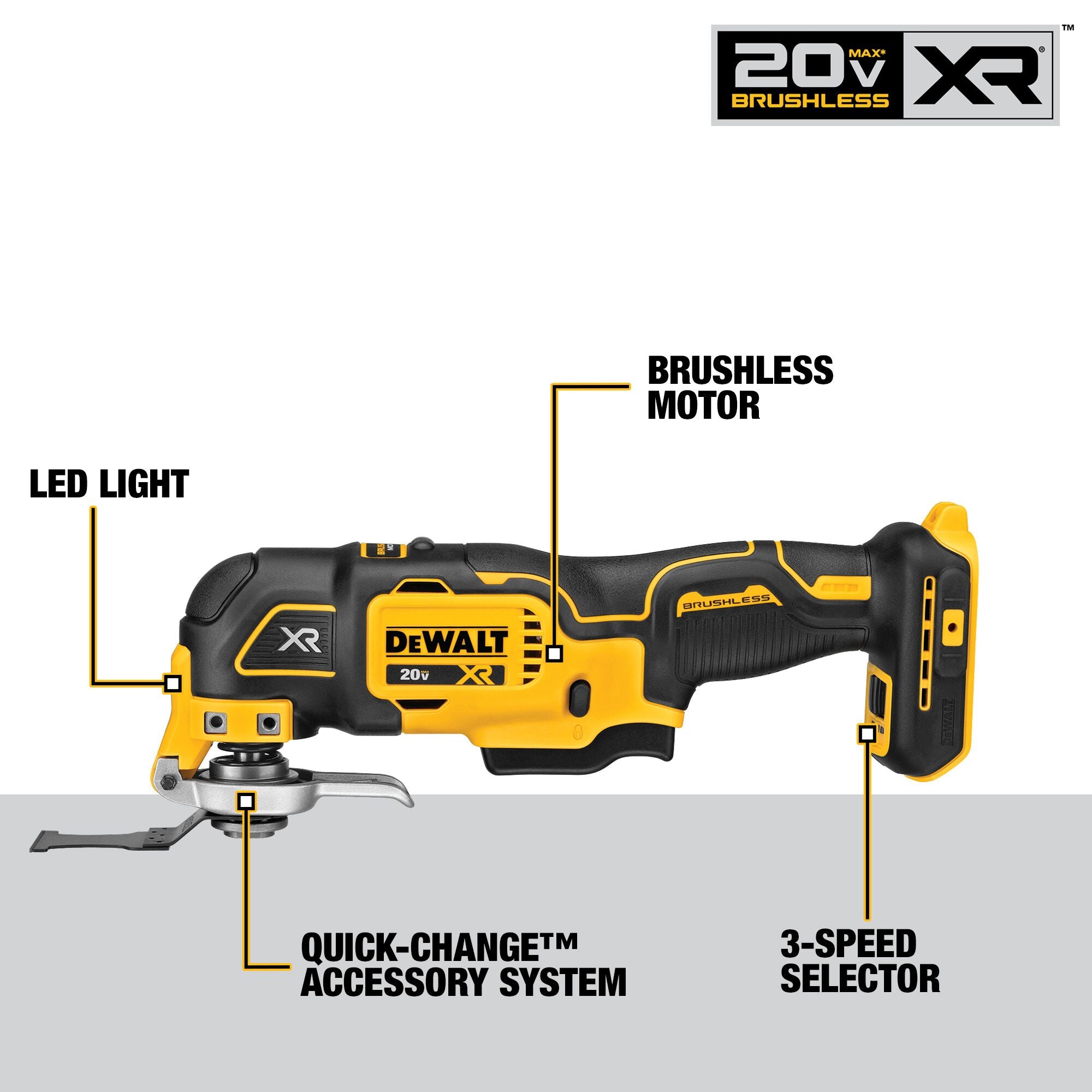 DeWALT DCS356B Oscillating Multi-Tool 20 Volt XR Tool Only - WRYKER Construction Supply