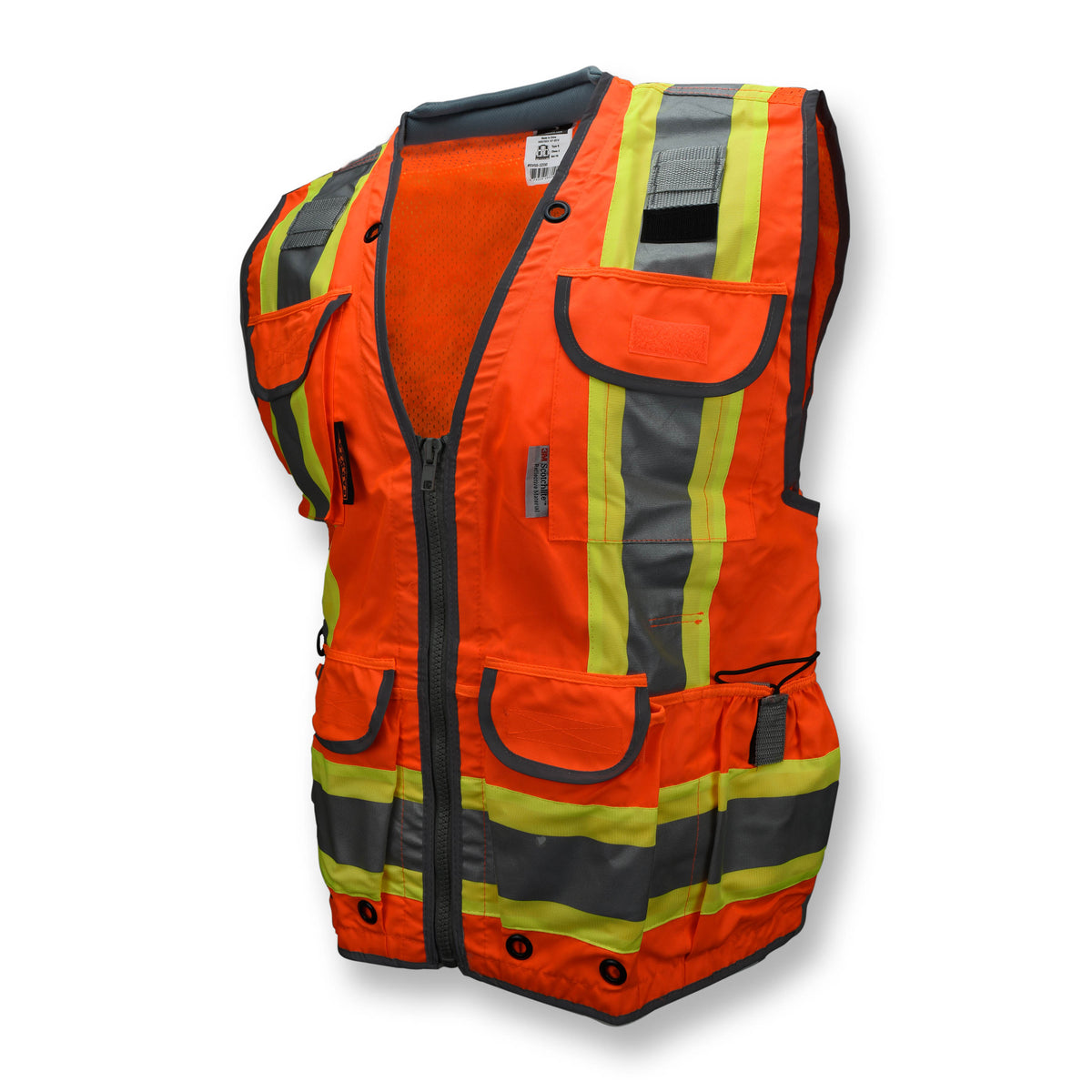 Radians SV55-2ZOD Class 2 Heavy Woven Two-Tone Orange Mesh Engineer Safety Vest
