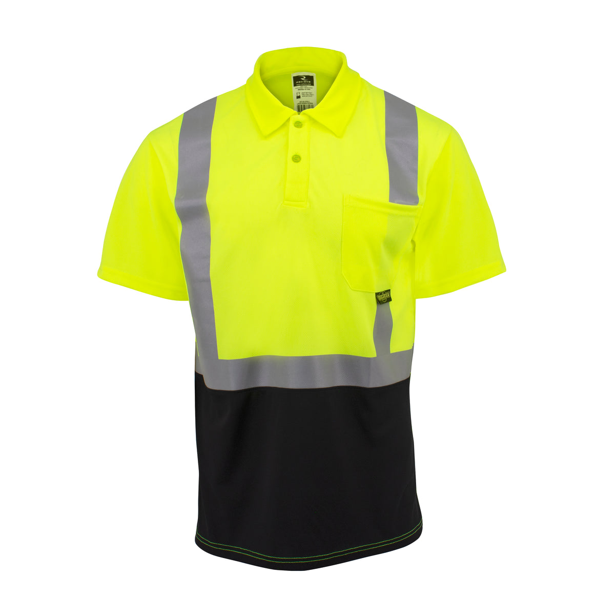 Polo de seguridad de manga corta con bloques de color de alta visibilidad ST12B Clase 2