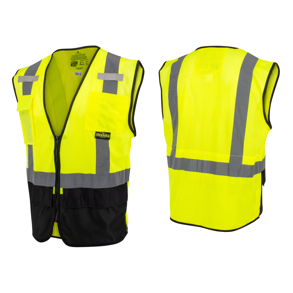 Radians SV75B-2ZM Surveyor Black Bottom Self-Extinguishing Safety Vest