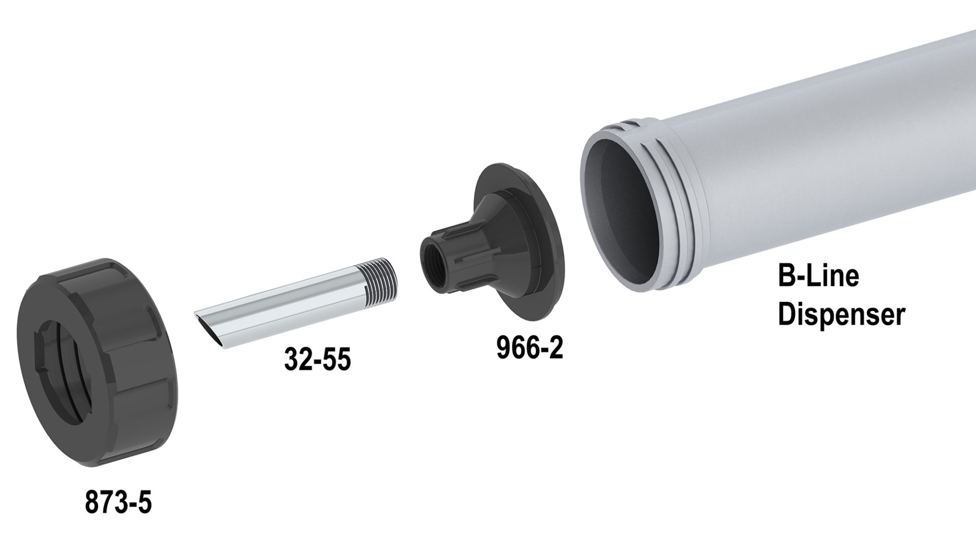 NEW! Nozzle Adapter for B-Line Sausage Guns with 873-5 Black Plastic Front Cap