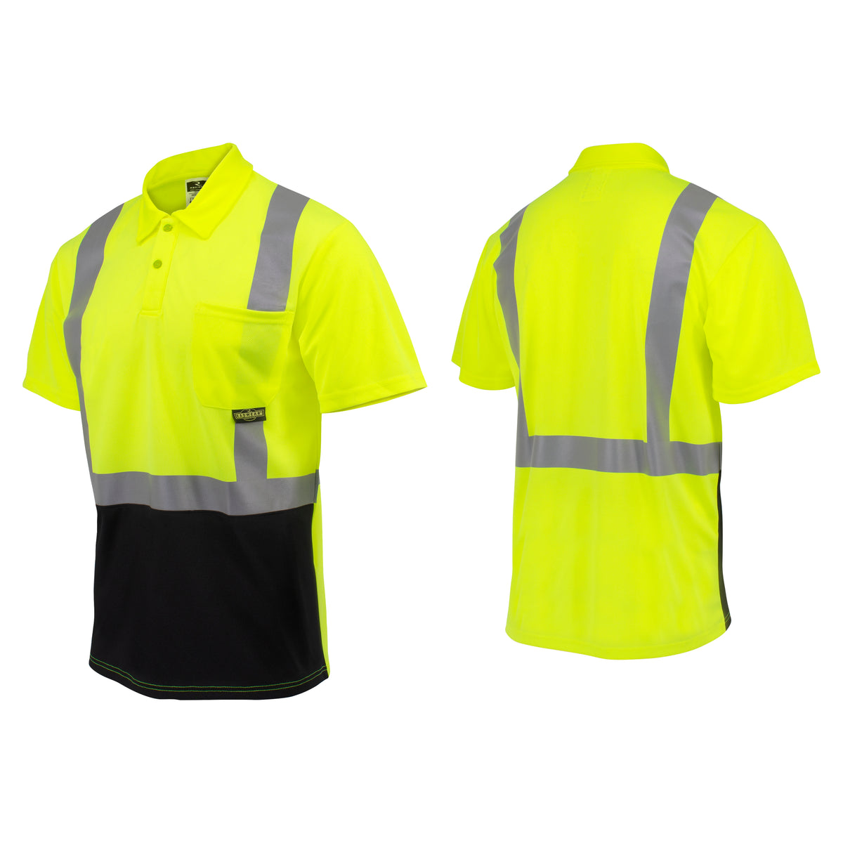 Polo de seguridad de manga corta con bloques de color de alta visibilidad ST12B Clase 2