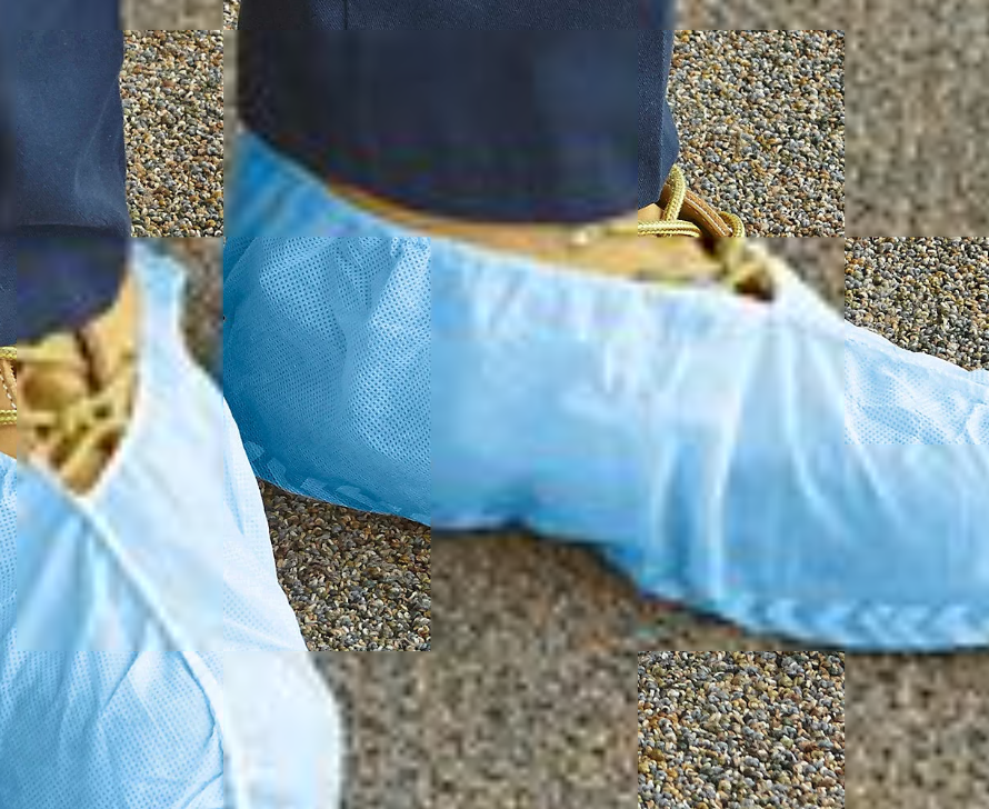 Disposable Blue Non-Slip Shoe Covers Size Large. 50 Pair per Box