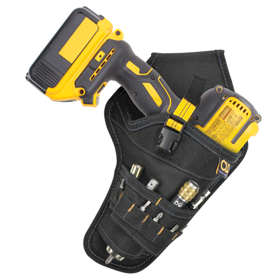 Funda De Cuero Para Taladro Inalámbrico – Con ángulo De 45°, Correa De Seguridad Y Bolsillos Para Brocas