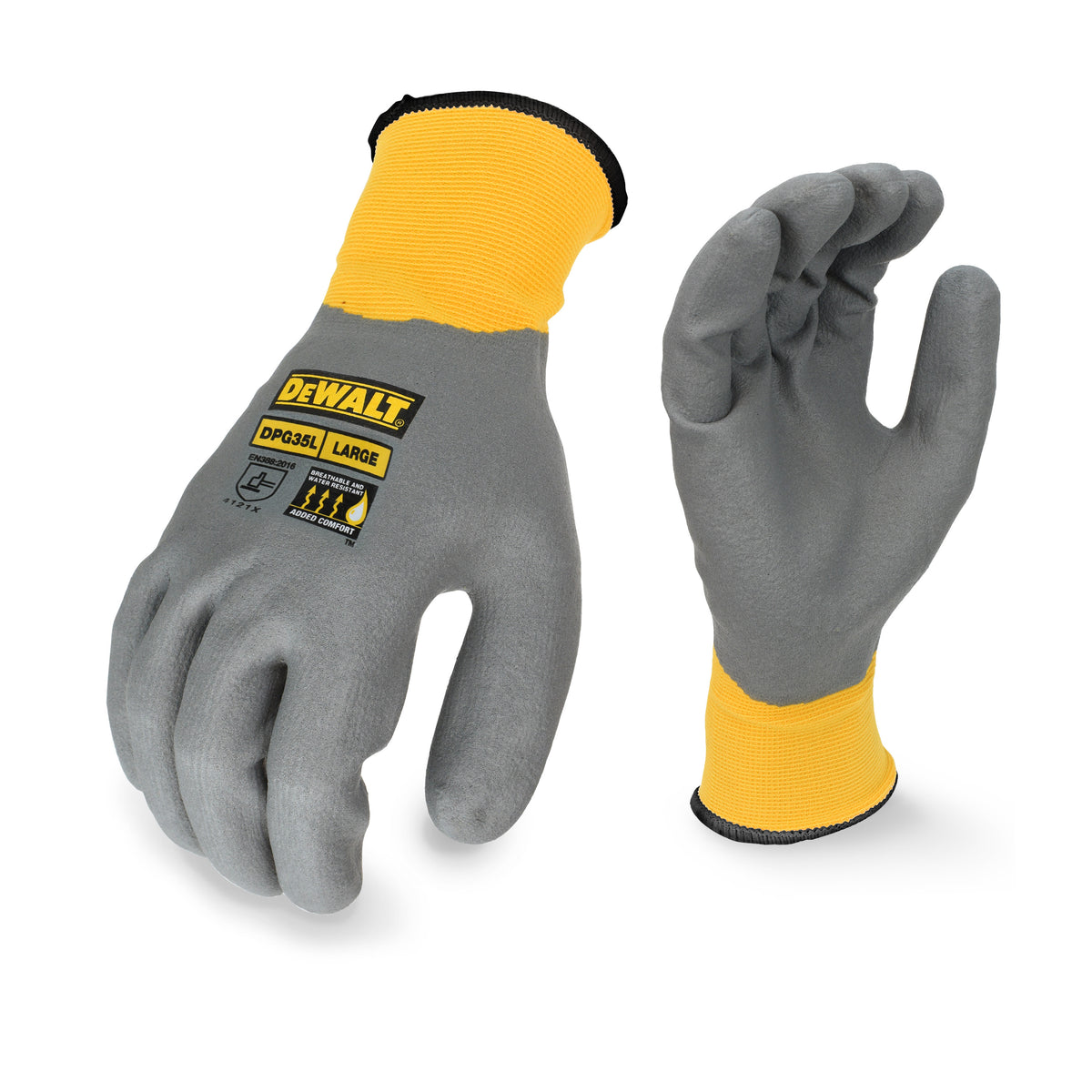 Guante de trabajo transpirable resistente al agua DeWALT Full Dip (paquete de 12)