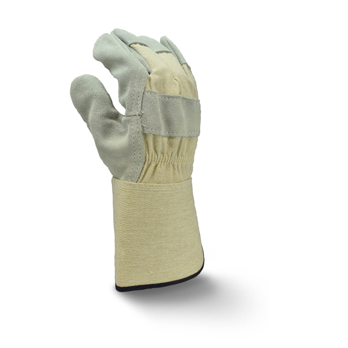RWG3400WG Side Split Gray Cowhide Leather Glove with Gauntlet Cuff (Pack of 12) - WRYKER Construction Supply