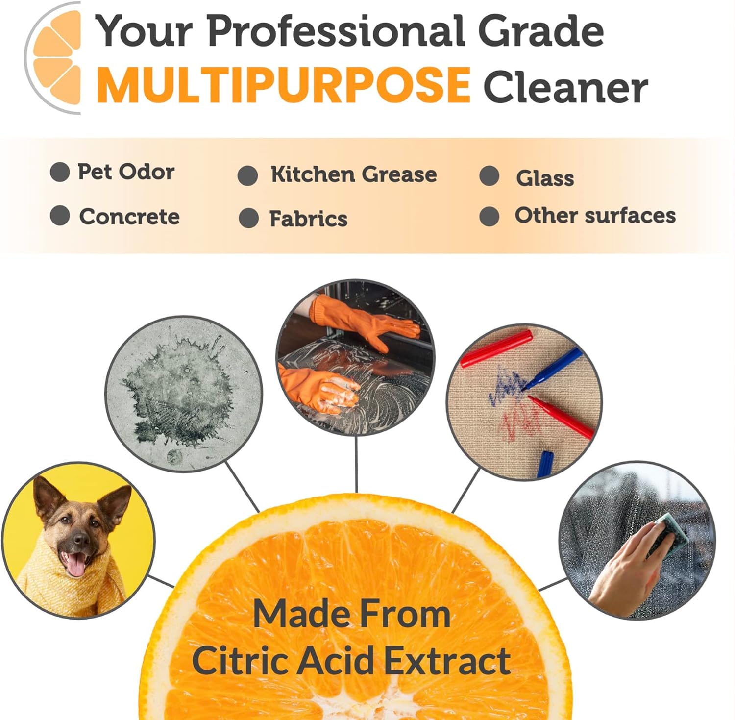 Del-Val Super Concentrated Orange Citrus Cleaner 32 Oz Spray Bottle