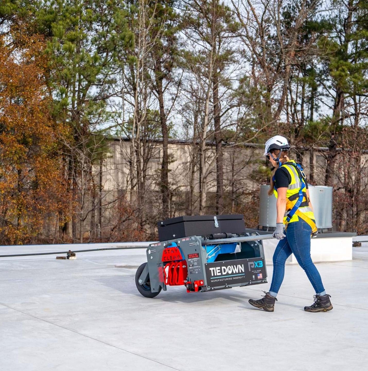 PX3 Mobile Original Fall Protection Cart 5 Users 3 in Fall Arrest 2 in Fall Restraint