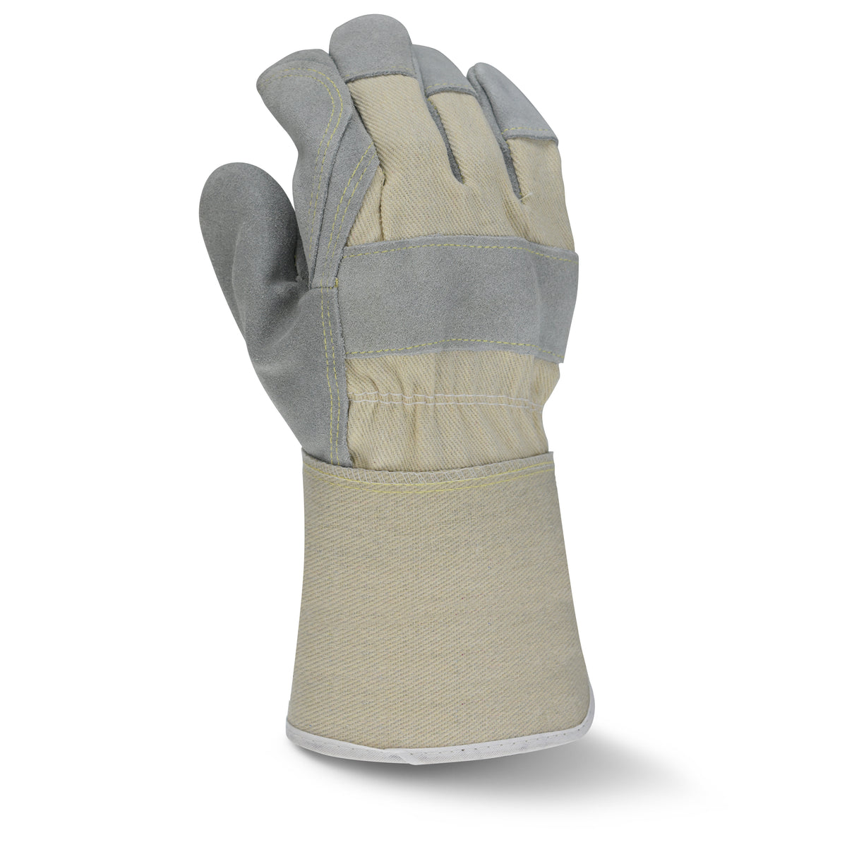 RWG3400W Side Split Gray Cowhide Leather Double Palm Glove (Pack of 12) - WRYKER Construction Supply