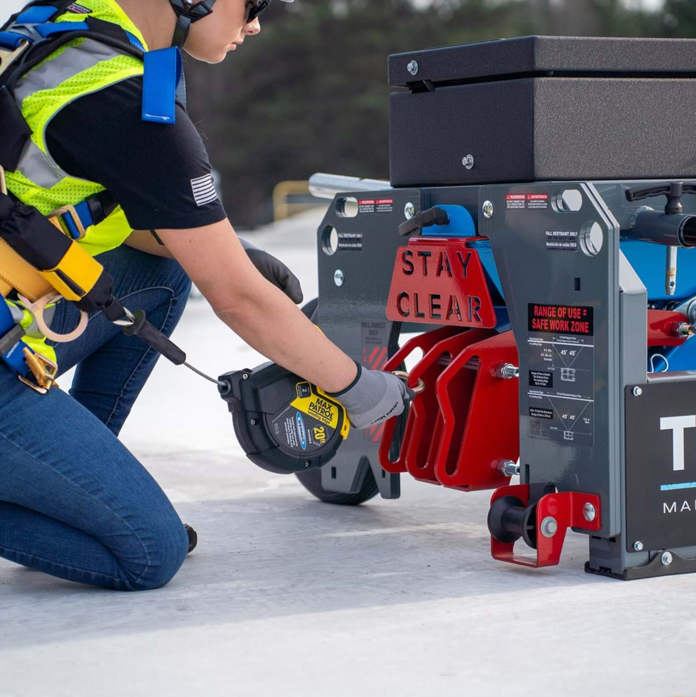 PX3 Mobile Original Fall Protection Cart 5 Users 3 in Fall Arrest 2 in Fall Restraint