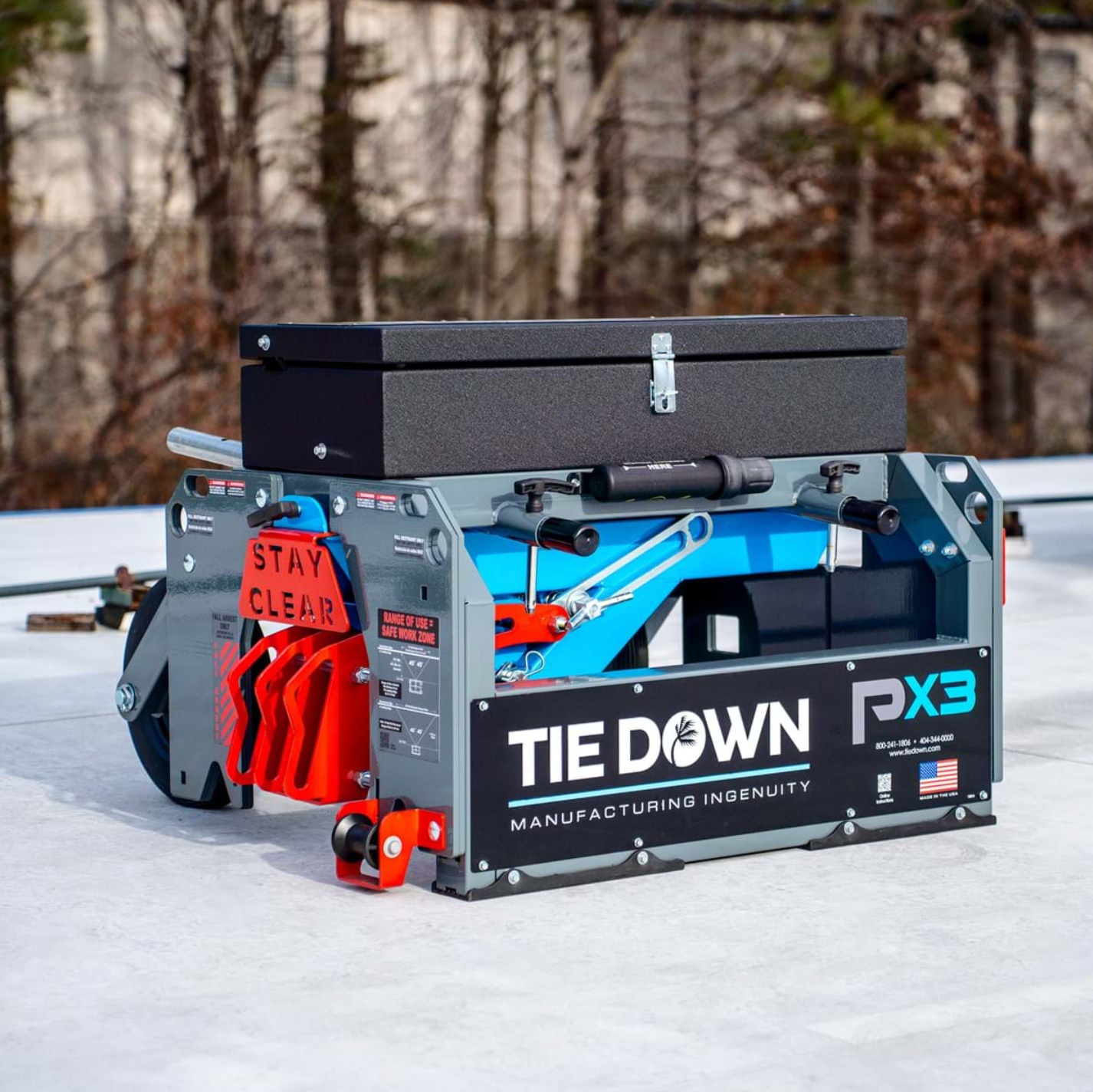 PX3 Mobile Original Fall Protection Cart 5 Users 3 in Fall Arrest 2 in Fall Restraint