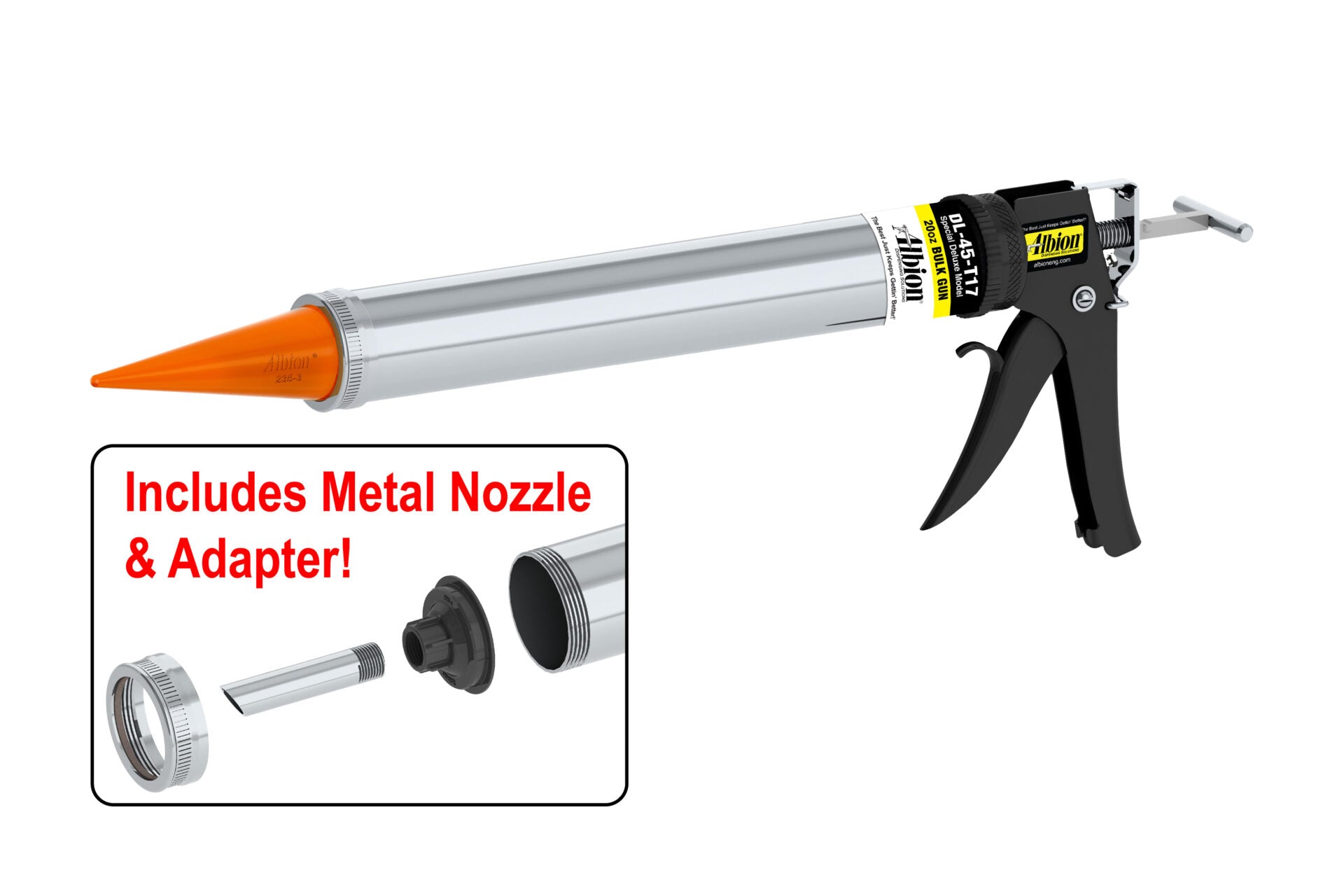 20oz Special Deluxe Manual Bulk Gun w/ Orange Cone Nozzles