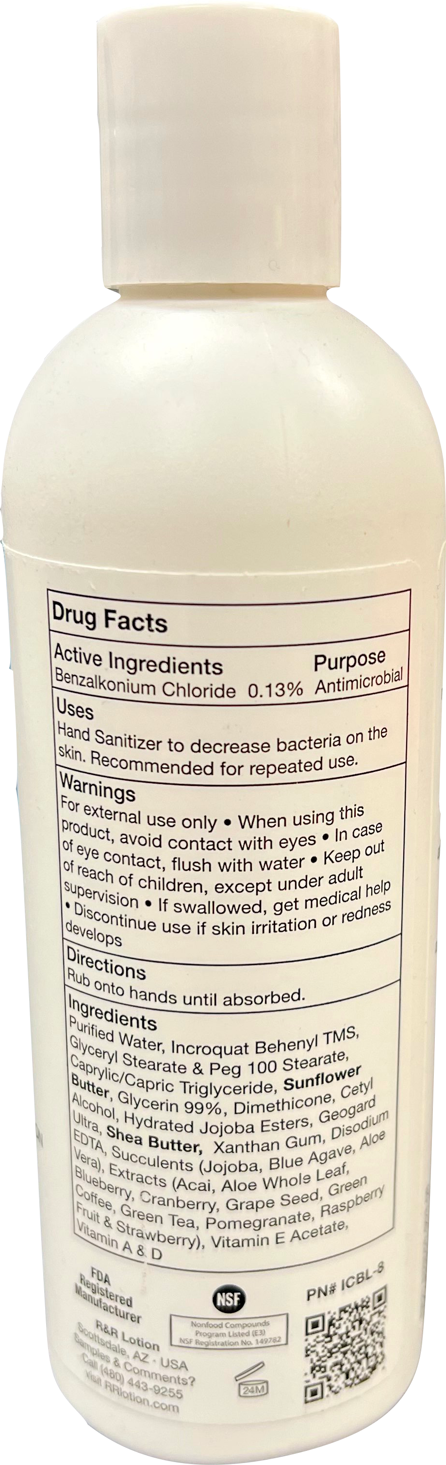 I.C. Hand Sanitizer Cream 8 Oz. Alcohol Free Moisturizes Hands