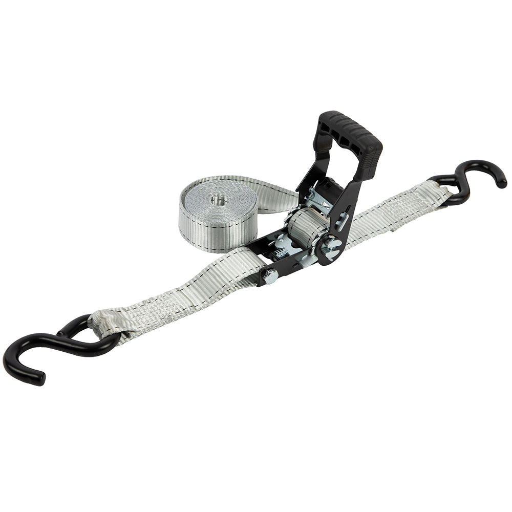 Ratchet Tie Down Straps 1.25"x12' 2500 lb Load Rating Long Rubber Padded Handles 2 Pack - WRYKER Construction Supply