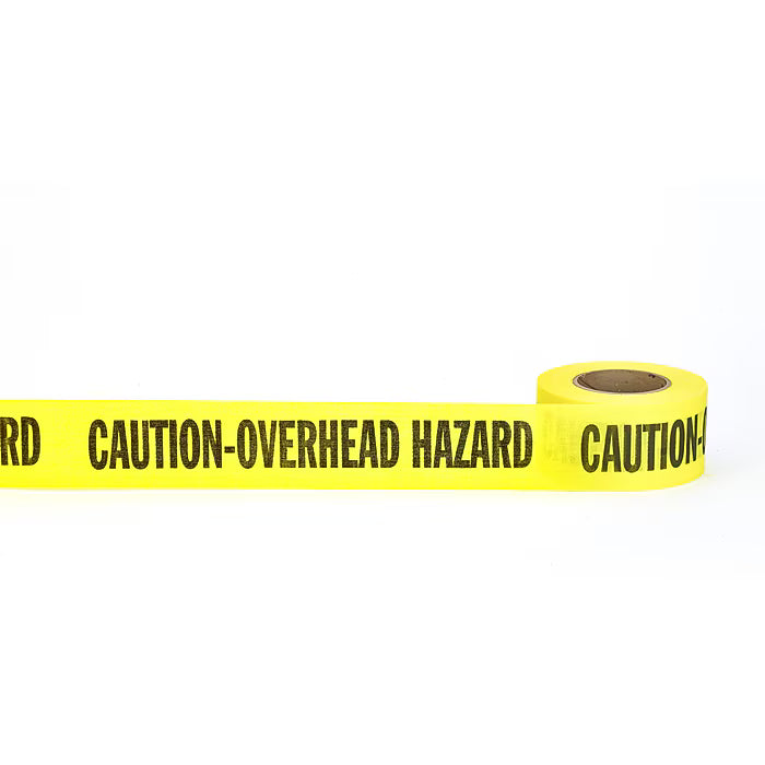 Yellow "Caution Men Working Overhead" Tape 3"x1000'