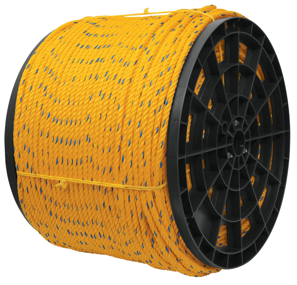 Yellow 1/4" Poly Rope (One Roll = 3700 Ft.) - WRYKER Construction Supply