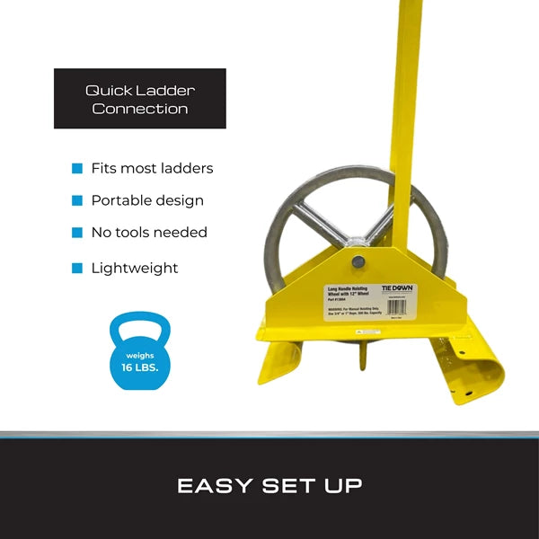 Ladder Mount Hoisting Wheel 12" with Long Handle