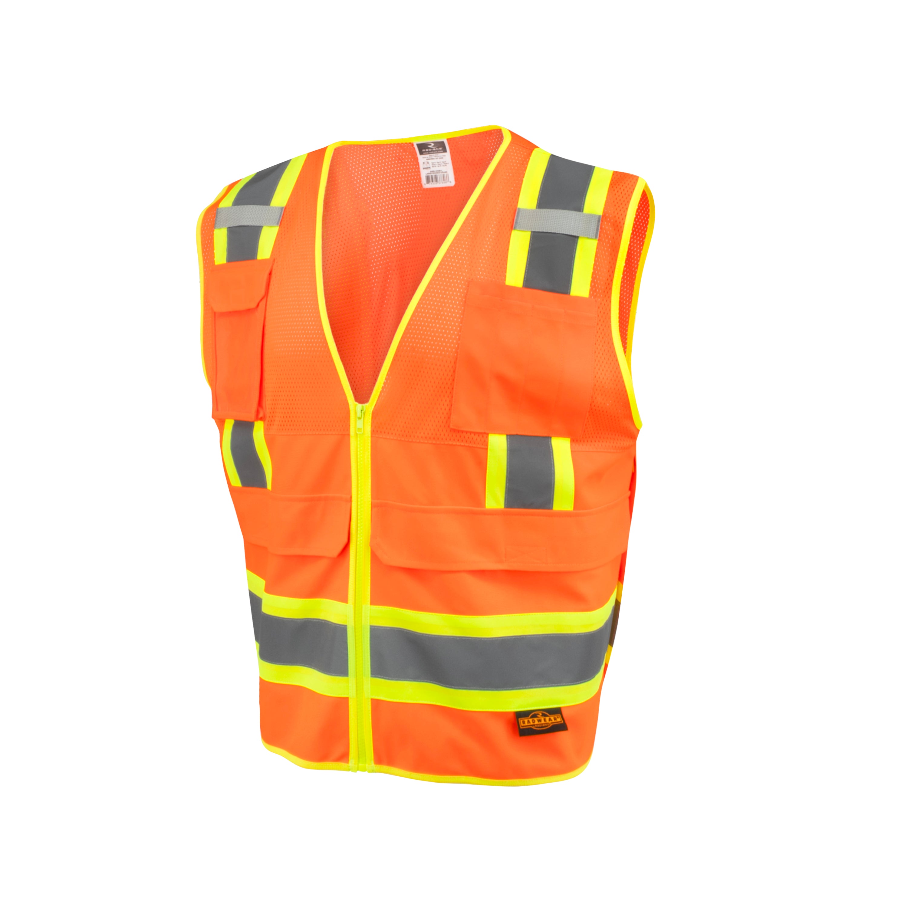 SV69-2 Two Tone Surveyor Type R Class 2 Mesh/Solid Safety Vest with Plan/Tablet Pocket