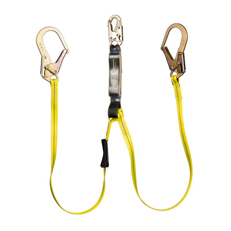External Shock Lanyard Dual 6' Rebar Hook and One Snap Hook