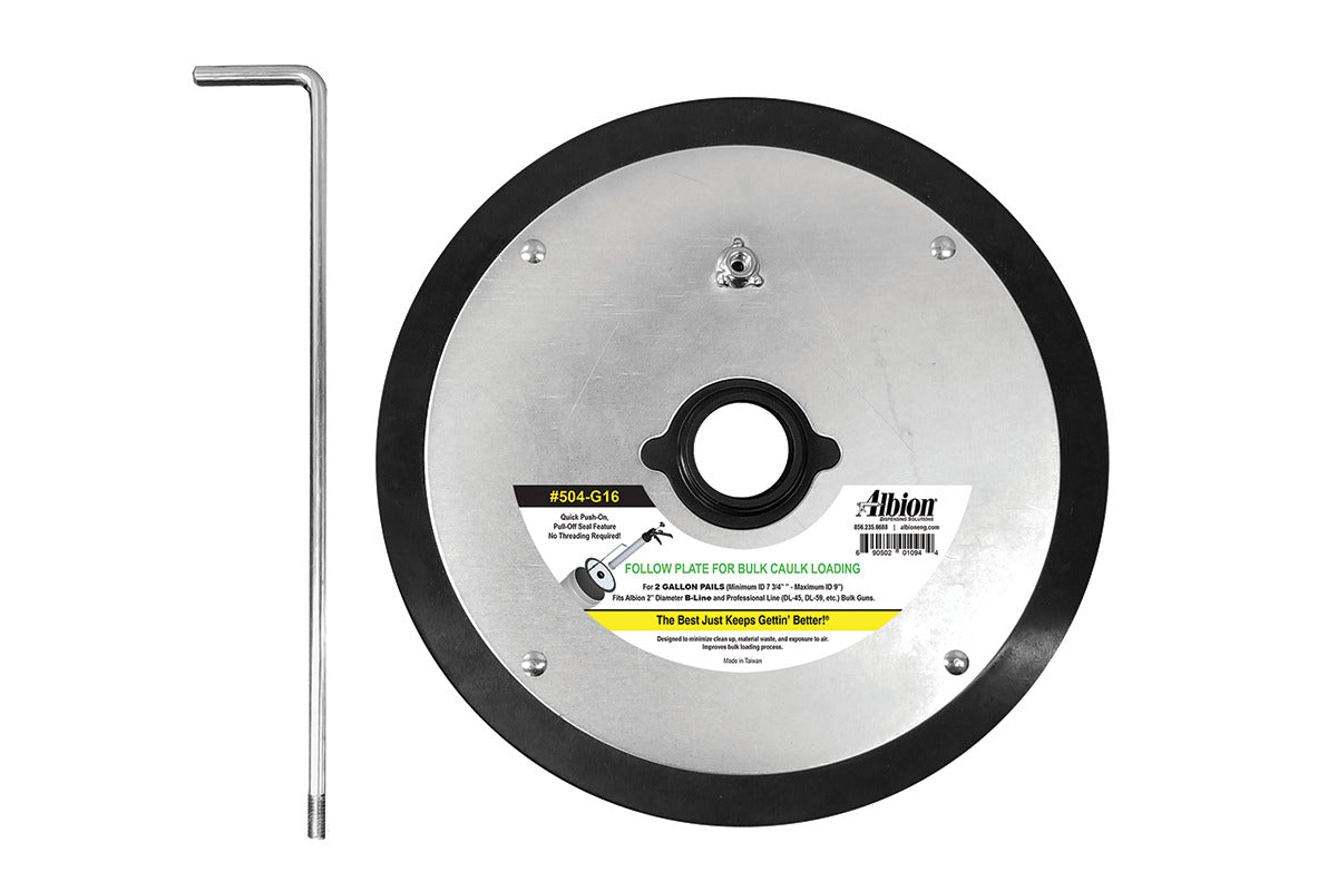 NEW! Slip-on Follow Plate for 2 Gallon Pail (No Threading)