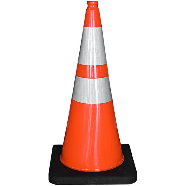 Traffic Cone 28" Orange 10 lbs. Reflective Collar 4" and 6" Cortina