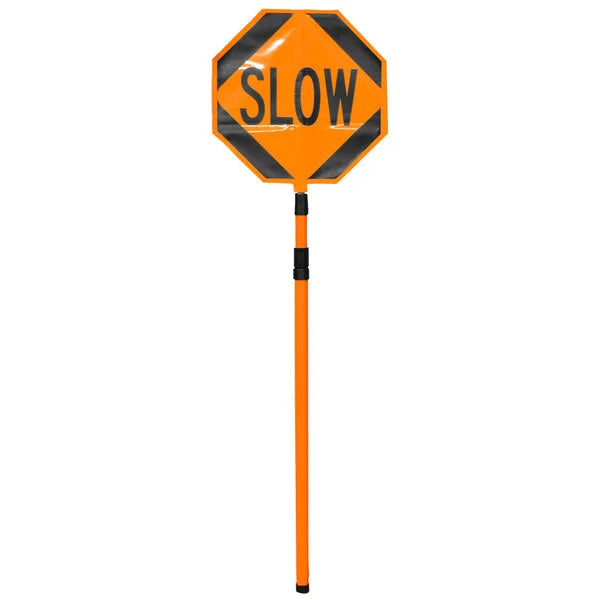 Stop/Slow Paddle Sign 18" NonReflective Aluminum with Teloscoping Handle to hold the sign at 6' or 7'