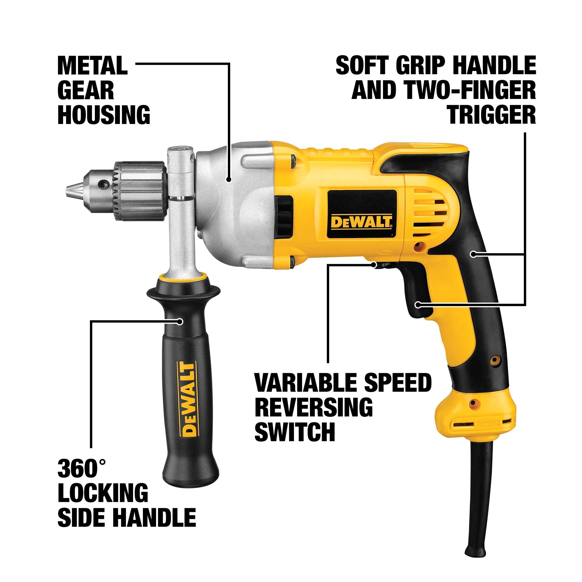 DeWALT DWD210G  Drill 1/2" 120 Volt Corded Pistol Grip