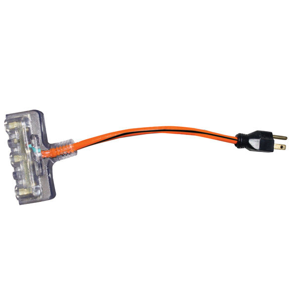 2ft 14/3 SJTW Orange/Black Power Block Adapter