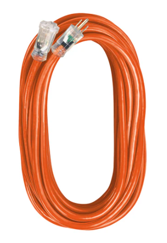 Extension Cord 50 FT. 14/3 SJTW Orange/Black w/Lighted Ends