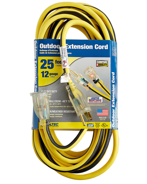 Voltec 05-00364 12/3 Extension Cord  25-Foot Length