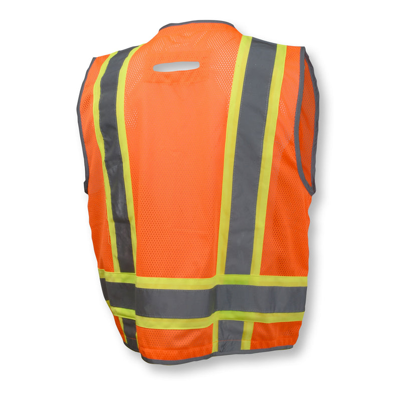 SV6H Type R Class 2 Heavy Duty Two Tone Mesh Surveyor Vest with Solid Pockets