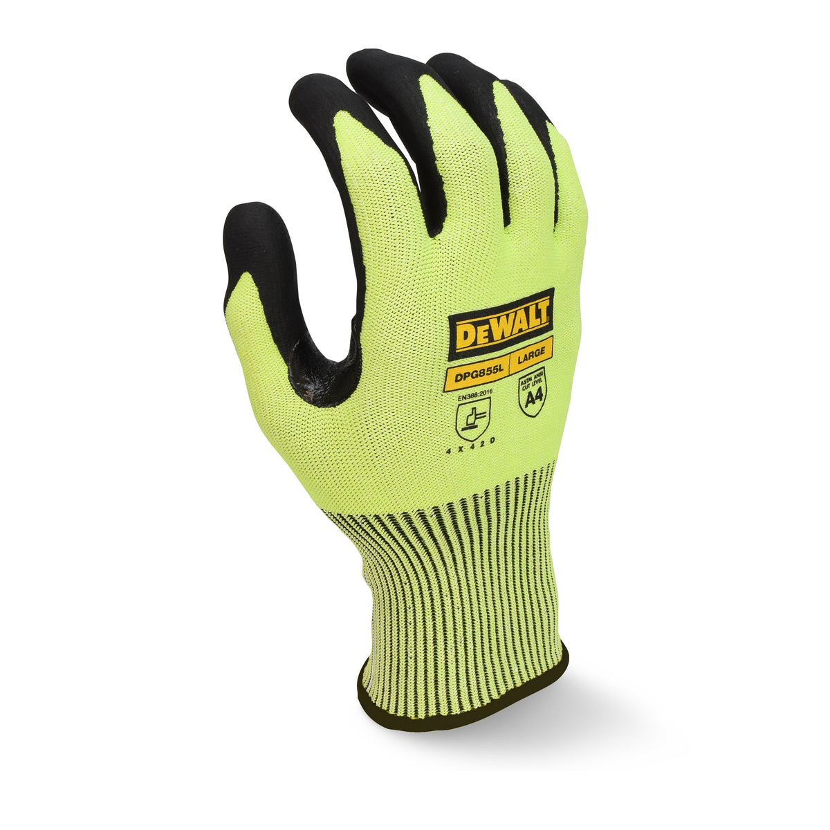 DPG855T Hi-Vis HPPE Fiberglass Cut Glove - WRYKER Construction Supply
