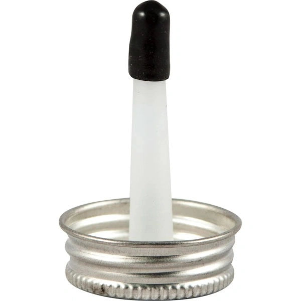 1-1/4" Alpha Plated Steel Cap w/ 2" Plastic Spout, No Hole in Tip