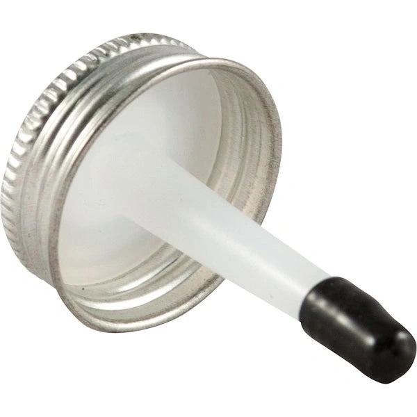 1-1/4" Alpha Plated Steel Cap w/ 2" Plastic Spout, No Hole in Tip