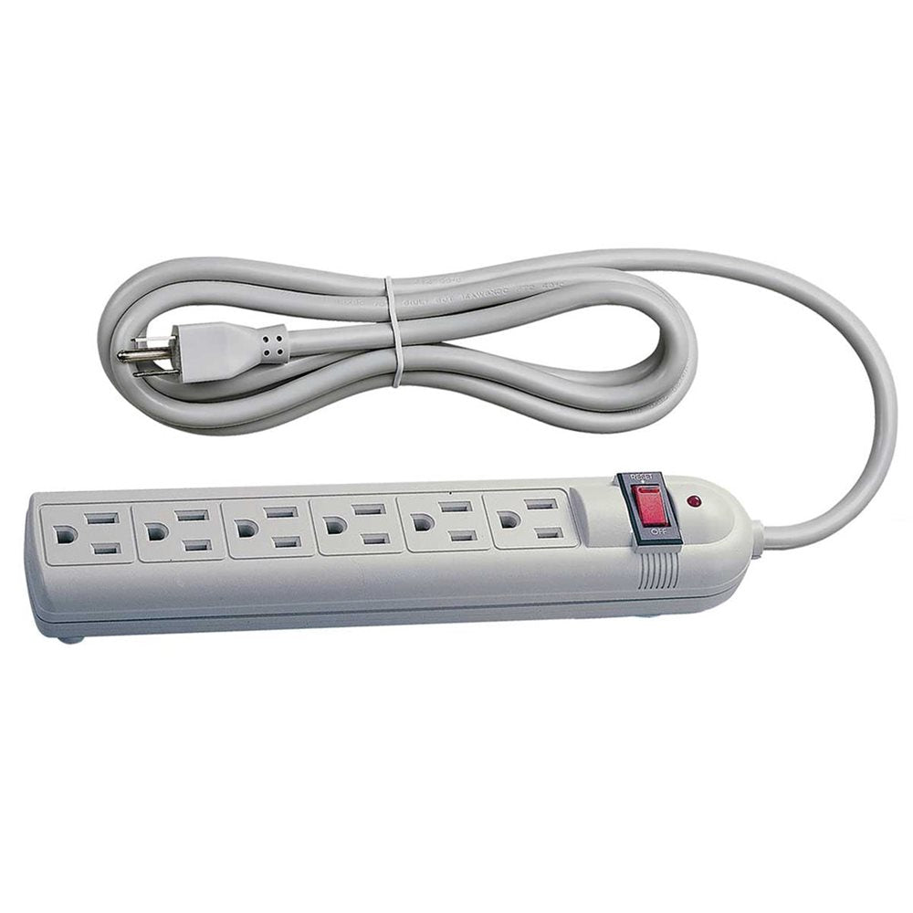6 Outlet Power Strip With Surge Protection, 4ft 14/3 SJT Power Cord, 750 Joules