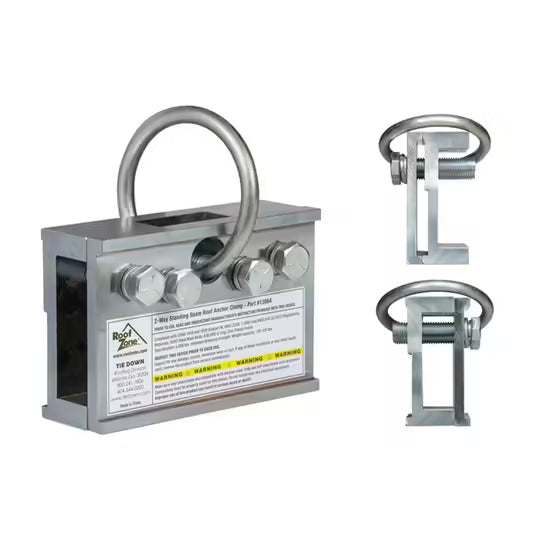 Two-Way Universal Standing Seam Roof Clamp Tiedown