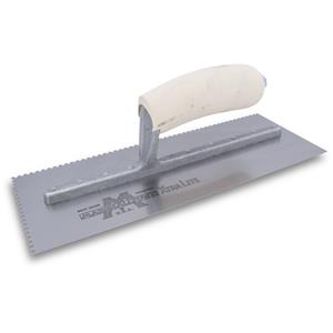 Knotched Trowel Riveted 11" X 4 1/2" 1/8" Knotched Wood Handle