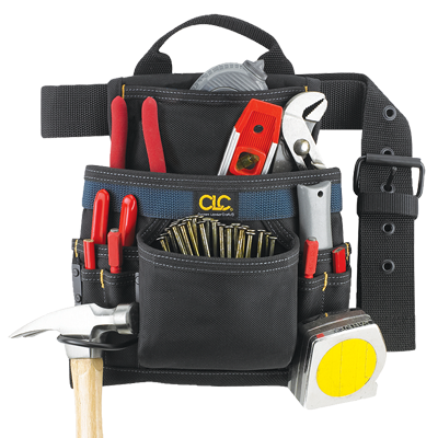 Bolsa de herramientas y clavos balísticos con 10 bolsillos | Cinturón de herramientas de CLC