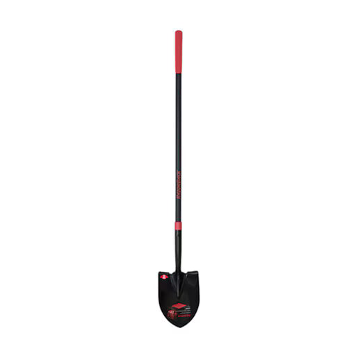 Razor-Back Round Point Shovel, Closed Back & Forward Turned Step, w/48" Fiberglass Handle